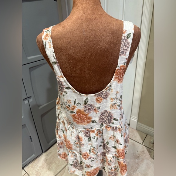 American Eagle Outfitters Floral Tank Top - White and Orange - Picture 2 of 4